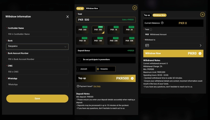 9K Boss Withdrawal and Deposit